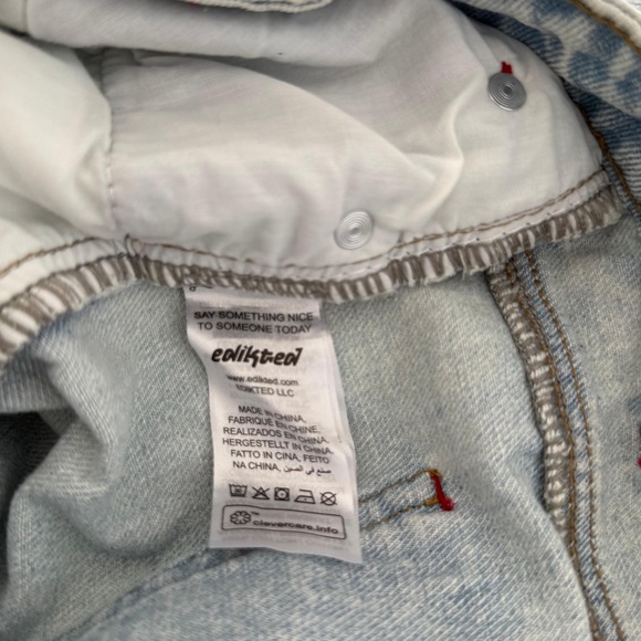 Edikted Sky Blue Wide-Leg Jeans Size L - Picture 9 of 9